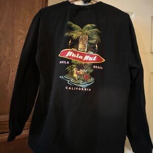 Black Graphic Long Sleeve Shirt. Aliva Beach California